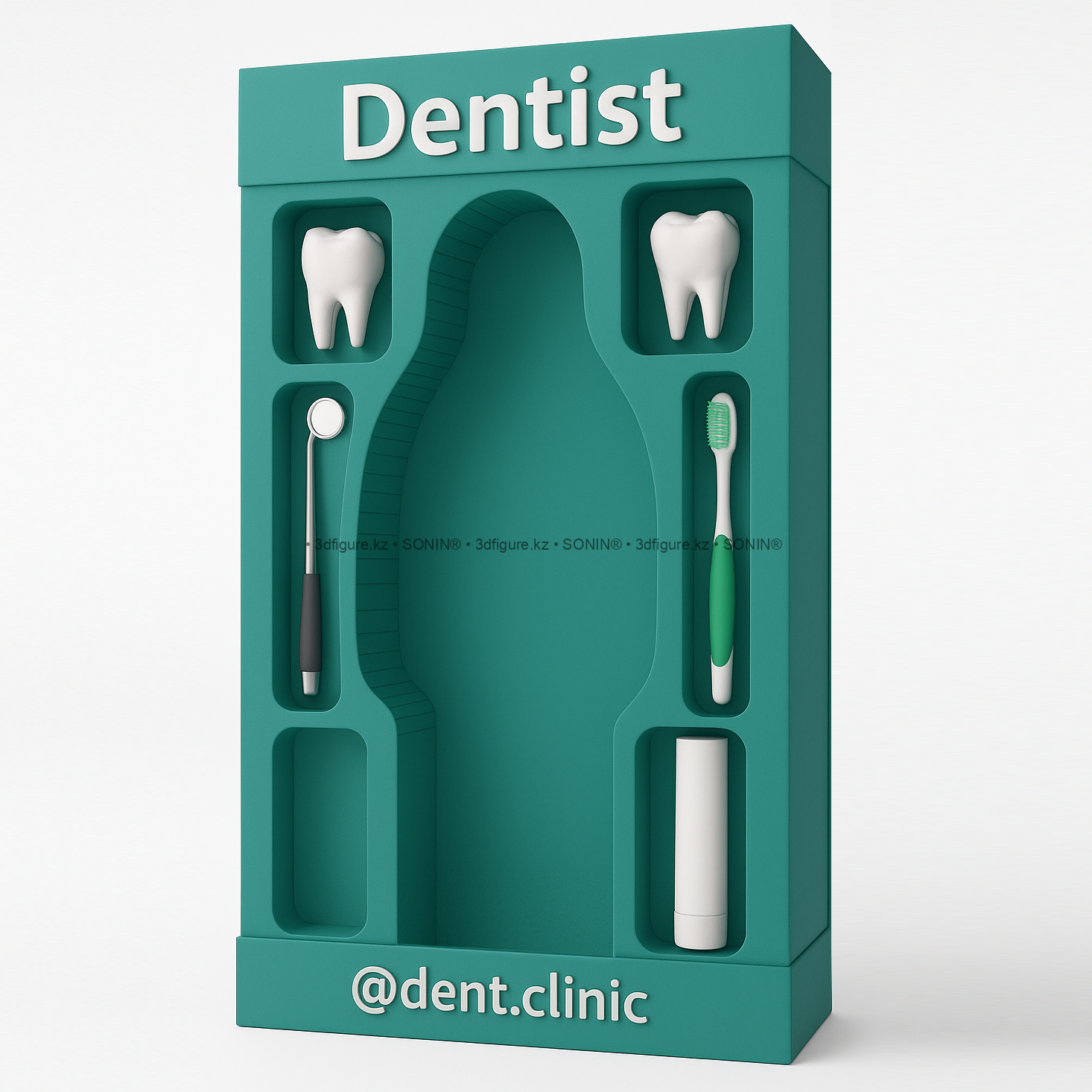 Фотозона коробка для куклы Стоматолог. Инсталляция из пенопласта.