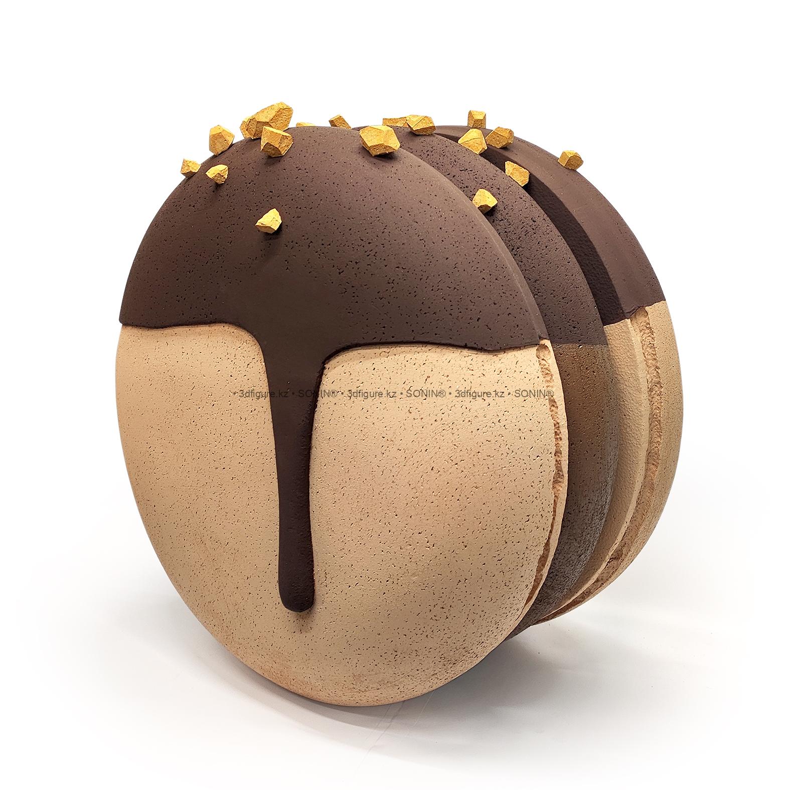 Декор для кофейни - гигантский макарон из пенопласта.